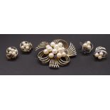 A good collection of pearl set silver jewellery.