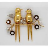 18ct Gold and Diamond set bird brooch