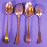 Set four George III sterling silver soup spoons