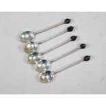 Set five George V sterling silver coffee spoons