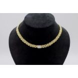 Diamond set 18ct gold necklace