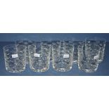 Eight Waterford 'Tralee' crystal whisky glasses