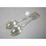 Two Victorian sterling silver serving spoons