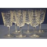 Six Waterford 'Tralee' crystal red wine glasses