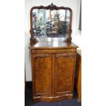 Victorian walnut mirror back side cabinet
