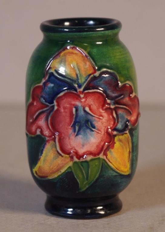 Moorcroft miniature Orchid pattern vase