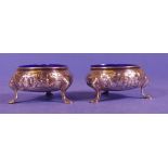 Pair George III sterling silver open salts