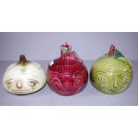 Sylvac three piece lidded vegetable bowls