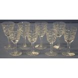 Eight Waterford 'Tralee' crystal liqueur glasses