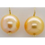 13mm golden pearls earrings