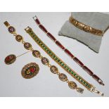 Four various vintage costume bracelets