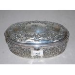 Vintage silver plate jewellery box