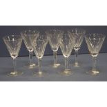 Seven Waterford crystal "Sheila" wine glasses