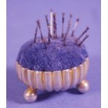 Victorian sterling silver cased pin cushion