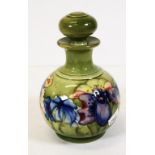 Rare Moorcroft "Orchid" perfume bottle & stopper