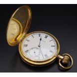 Elgin gilt metal full hunter pocket watch