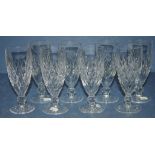 Set of eight Waterford crystal champagne flutes