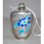 Chinese silver and enamel snuff bottle