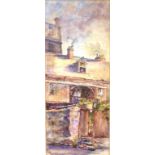 Unknown artist Terrace house watercolour