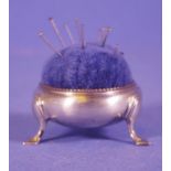 Victorian sterling silver cased pin cushion