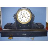 Large Victorian slate mantle clock