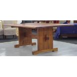 Contemporary hardwood dining table