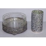 Vintage silver cased crystal bowl