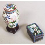 Two various Chinese cloisonne pieces