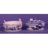 Chinese 18th c; export blue & white butter dish