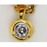 18ct white & yellow gold diamond pendant and chain