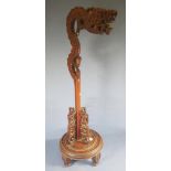 Chinese carved timber dragon stand