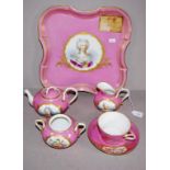 Antique six piece Sevres tea set