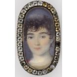 Georgian miniature portrait brooch