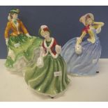 Three Royal Doulton lady figurines