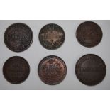 Six New Zealand & Irish 19thC trade tokens