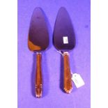 Two various sterling silver handle cake servers