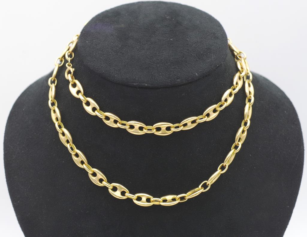 18ct gold mariner link necklace