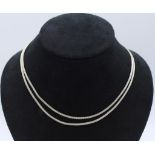 14ct white gold two strand choker necklace