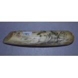 Scrimshaw of maiden and Neptune