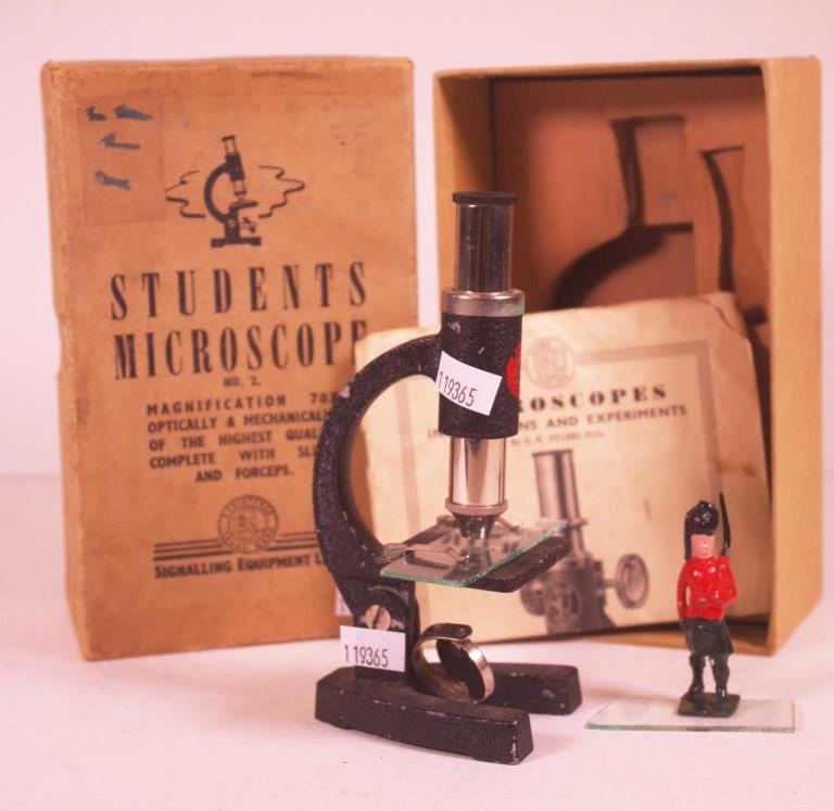 Vintage English students microscope