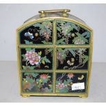 Good cloisonne six drawer jewellery chest