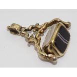 Victorian stone set swivel fob