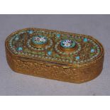 Antique French micro-mosaic gilt box