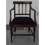 George III Sheraton mahogany armchair