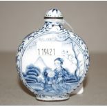 Early Chinese blue & white enamel snuff bottle