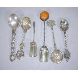 Six Dutch silver coffee spoons