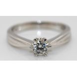 18ct white gold solitaire diamond ring