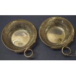 Pair George V sterling silver baskets