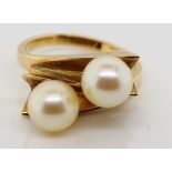 9ct gold and pearl ring