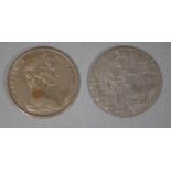 1967 Australian 20 cent split planchet error coin